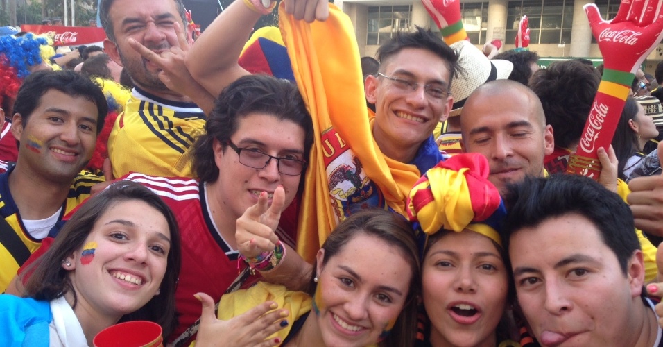 Colombianos foram bem recebidos na Fan Fest em São Paulo