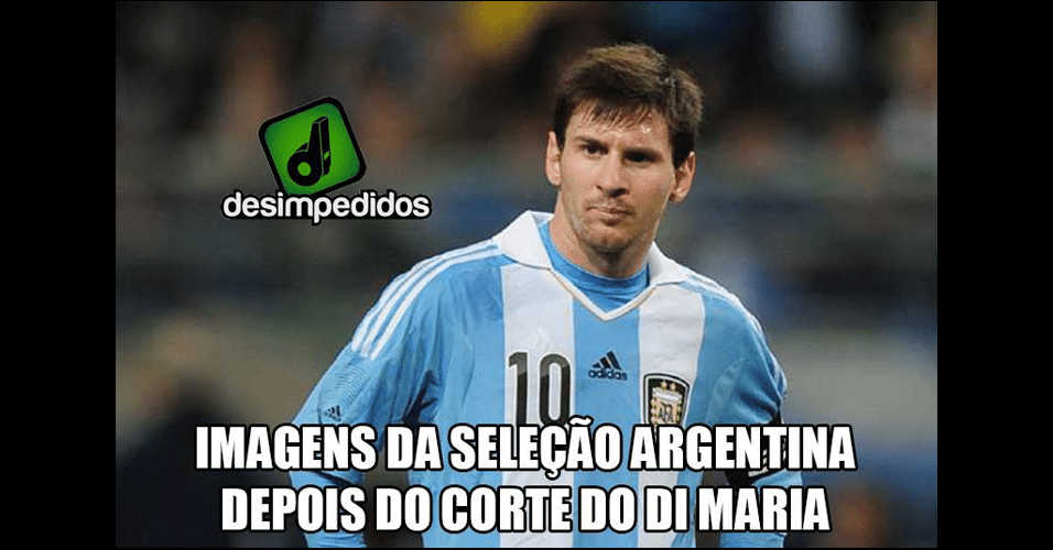 Internautas brincam com ausência de Di Maria nos próximos jogos da Argentina na Copa