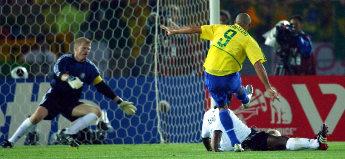 Ronaldo Fenômeno fez os dois gols do Brasil na final da Copa do Mundo de 2002, quando o Brasil conquistou o pentacampeonato mundial - Folhapress