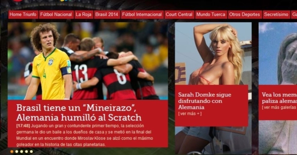 Expressão "Mineirazo" também foi usada pelo Nación, jornal chileno