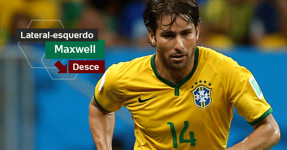 Maxwell - Aposta de Felipão para reforçar a marcação no lado esquerdo de defesa da seleção, viu as jogadores dos três gols holandeses surgirem no seu setor. Em 2018 estará com 36 anos.