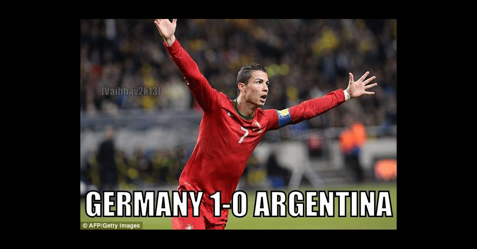 Cristiano Ronaldo comemorou o gol da Alemanha