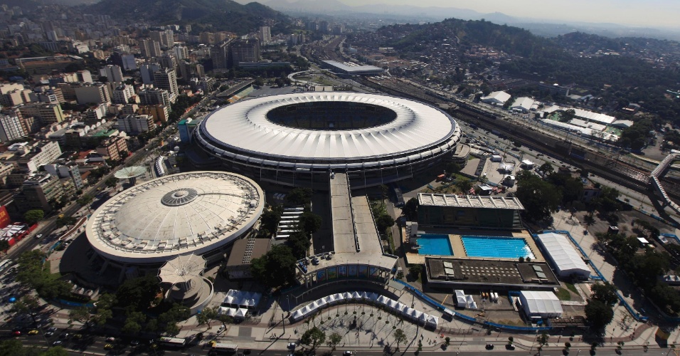 Rio de Janeiro - Visão aérea do Maracanã, palco da final da Copa do Mundo