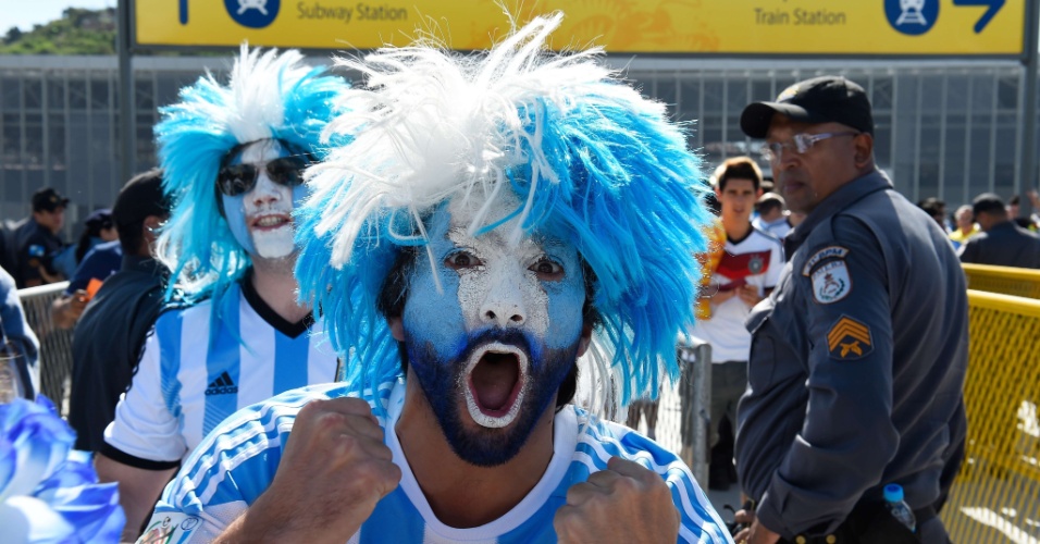 Torcedor da Argentina mostra muita força para apoiar a seleção contra a Alemanha, neste domingo