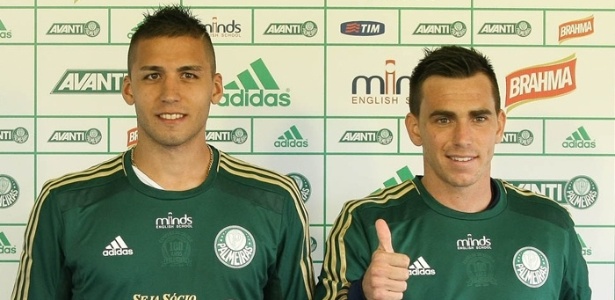 Mouche e Tobio chegaram juntos ao Palmeiras, em julho de 2014 - Cesar Greco/Ag. Palmeiras/Divulgação