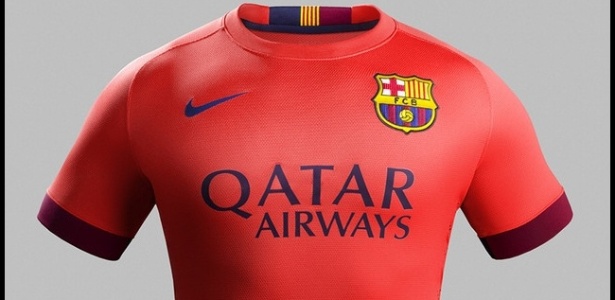 Segundo uniforme do Barcelona para a temporada 2014-2015 será vermelho carmesim - Divugação/Nike/Barcelona