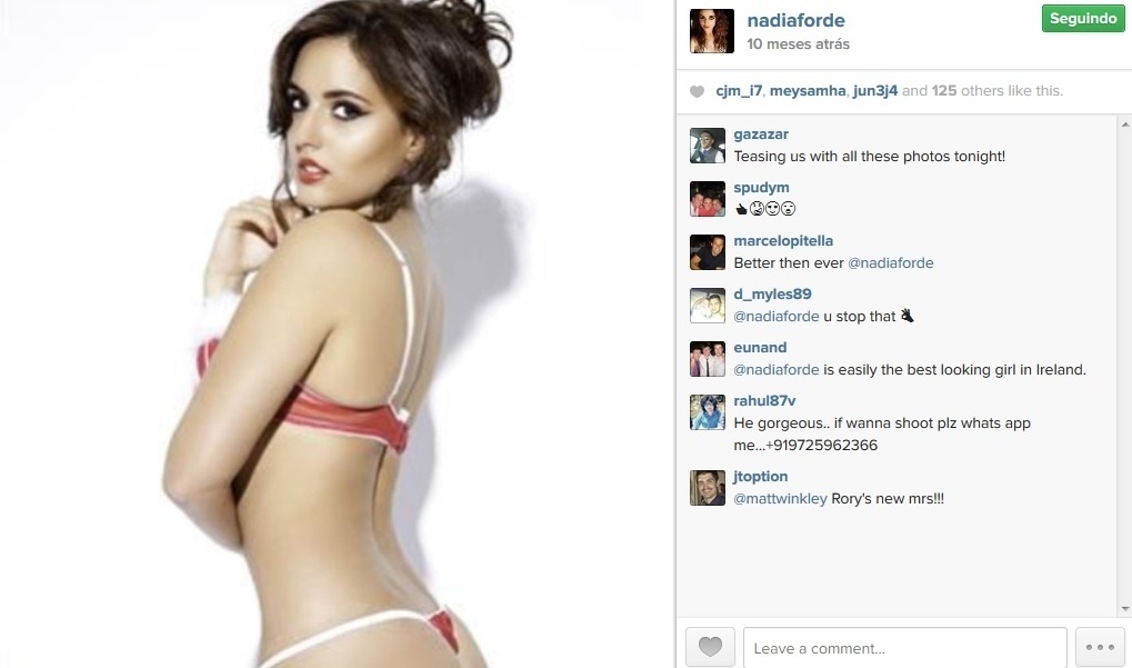 Nadia Forde é modelo de lingerie e apontada como a nova namorada de Rory Mcllroy, golfista de 25 anos - Reprodução/Instagram