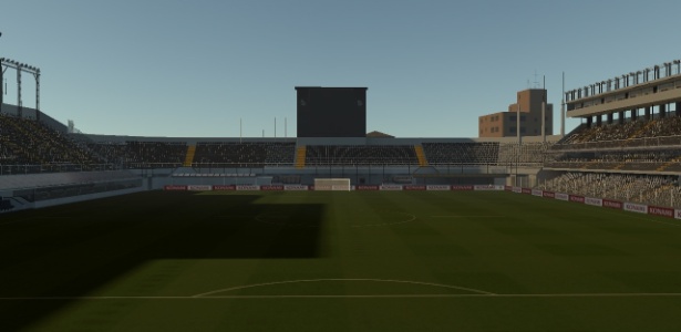 Imagem da Vila Belmiro no Pro Evolution Soccer, concorrente do Fifa nos games - Divulgação/Santos FC