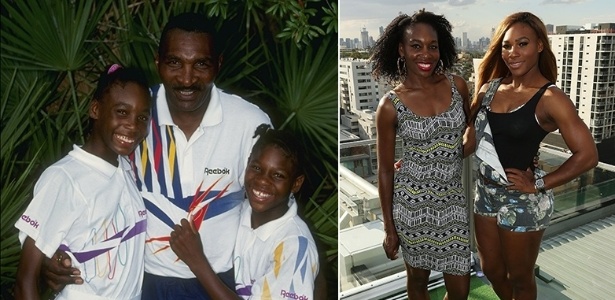 As irmãs Venus e Serena Williams ainda criança e depois de famosas - Getty Images