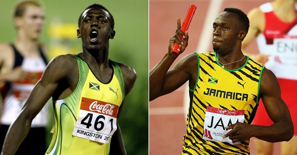 O multicampeão Usain Bolt era mais magrinho e ganhou músculos nos últimos anos - sempre no domínio das provas mais velozes do atletismo - Getty Images