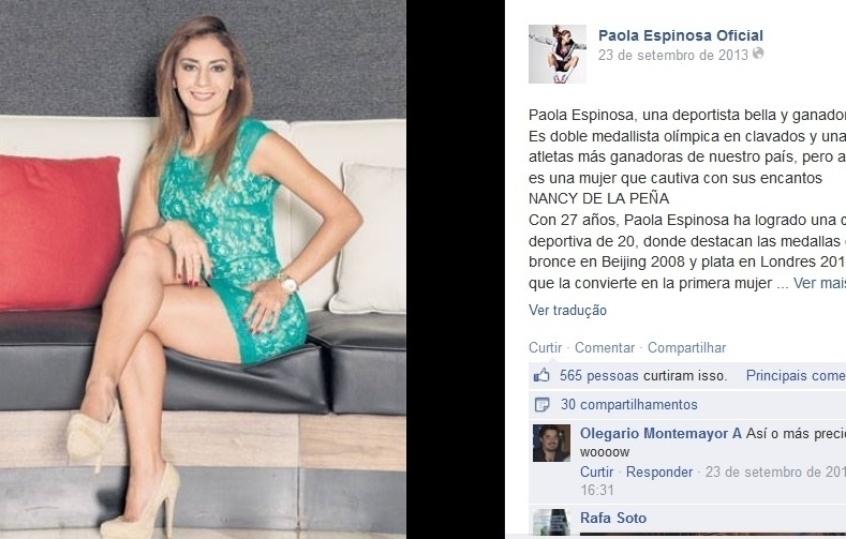 Paola Espinosa, mexicana medalhista olímpica dos saltos ornamentais - Reprodução/Facebook