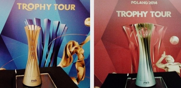 As taças dos Campeonatos Mundiais de Vôlei 2014 foram furtadas no Rio de Janeiro - Reprodução/Twitter da CBV