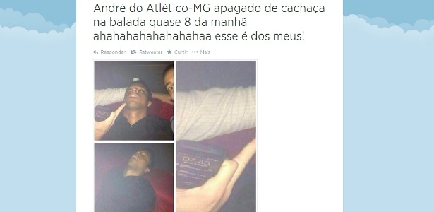 Diretoria do Atlético-MG não se incomoda com foto do atacante André "apagado" na balada  - Reprodução/Twitter