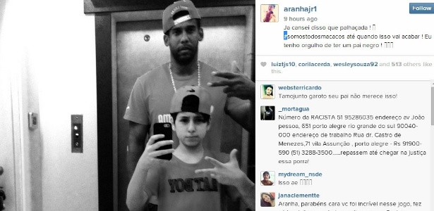 Bernardo pediu o fim do racismo e se disse orgulhoso do pai  - Reprodução/Instagram 