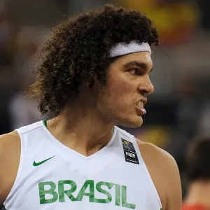 Anderson Varejão durante partida entre Brasil e Espanha pelo Mundial de basquete - undefined