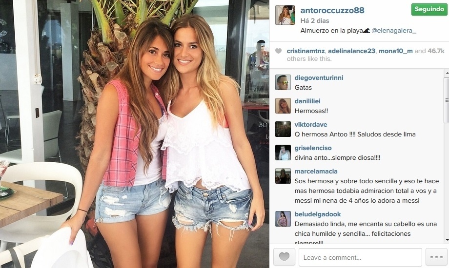 Antonella Roccuzzo (e), mulher de Messi, está cada vez mais próxima de Elena Galera, a namorada de Busquets