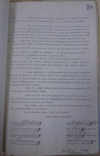 Segunda parte da carta que presos políticos tentaram entregar para Pelé - Reprodução/ Arquivo do DOPS