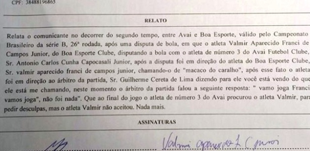 O atacante Franci fez um boletim de ocorrência feito em uma delegacia de Florianópolis - Reprodução/site oficial do Boa Esporte