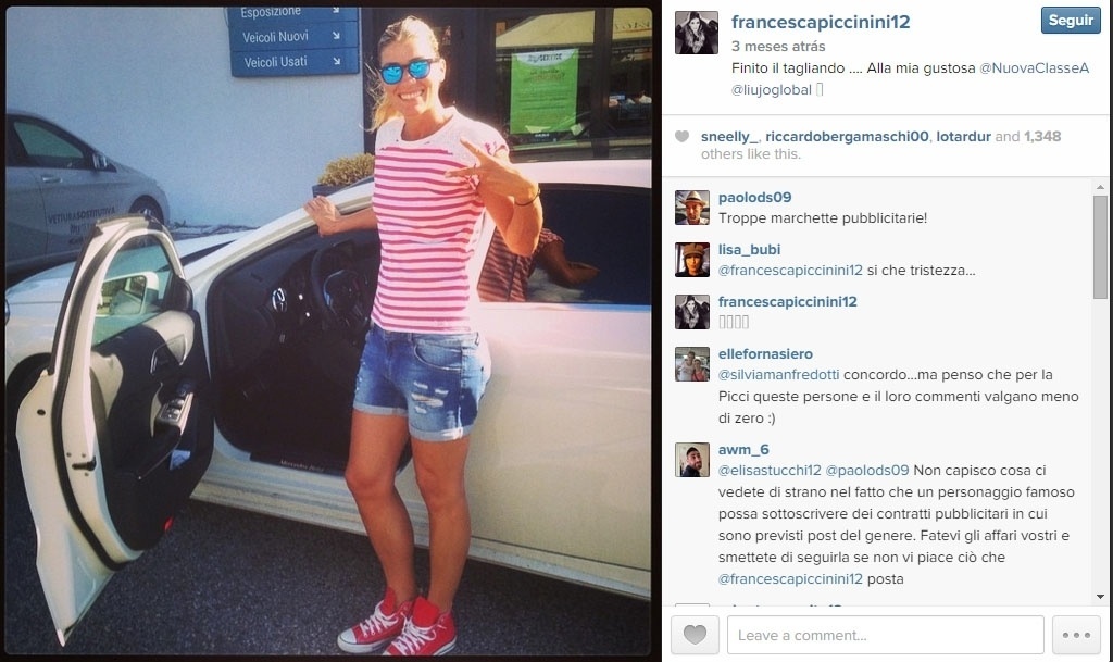 Piccinini exibe dia-a-dia em seu perfil no Instagram