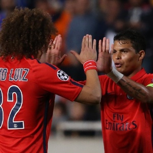 Thiago Silva e David Luiz em jogo da Liga