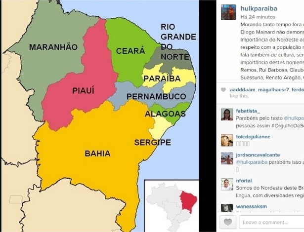 Hulk posta resposta a Diogo Mainardi no Instagram - Reprodução / Instagram