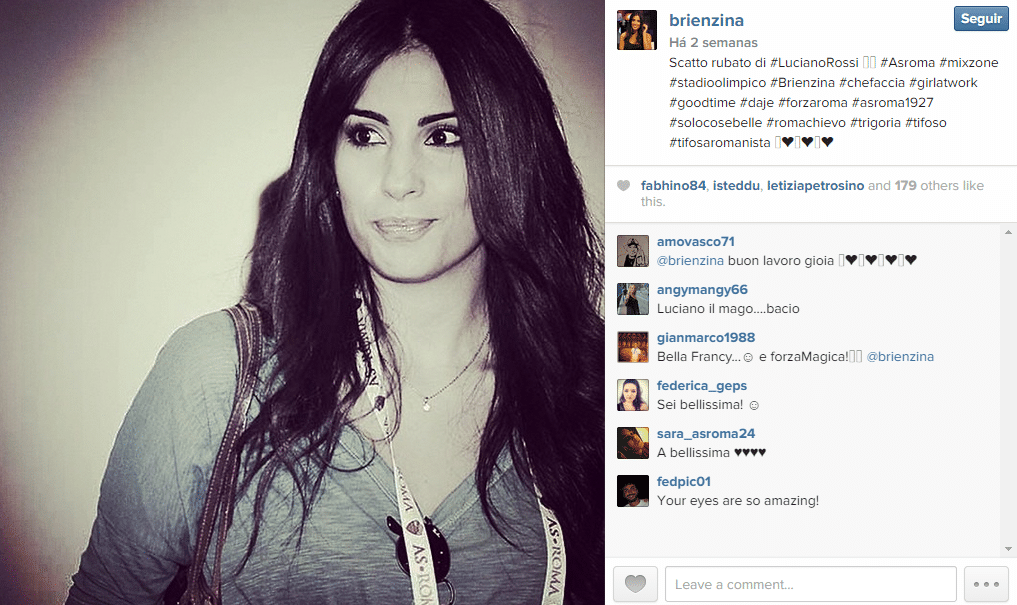 A italiana Francesca Brienza chegou a trabalhar como modelo e atriz, mas fez jornalismo e virou apresentadora - Reprodução/Instagram