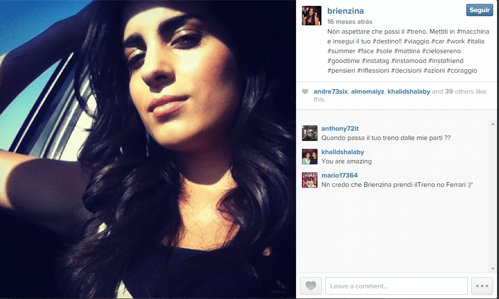 Ex-miss, Francesca Brienza namora o técnico da Roma, Rudi Garcia, 22 anos mais velho. O casal foi flagrado junto por paparazzi e abriu o jogo nas redes sociais - Reprodução/Instagram