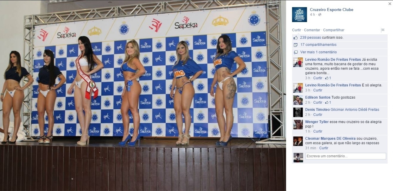 Ex-BBB Renata é destaque do lançamento de linha de lingerie do Cruzeiro - Reprodução/Facebook