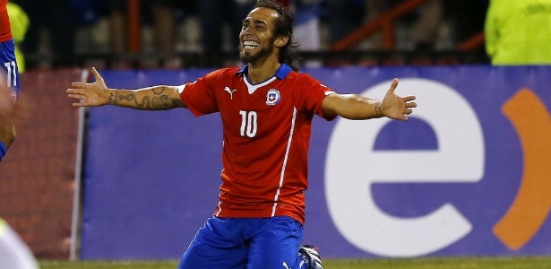 Valdivia celebra o segundo gol do Chile sobre a Venezuela -  REUTERS/Ivan Alvarado
