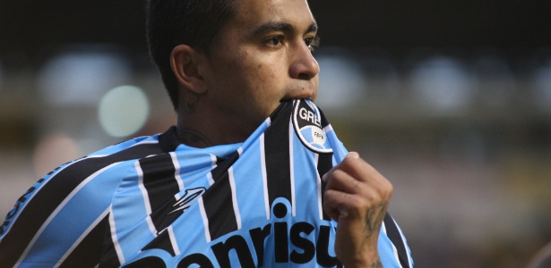 Dudu comemora gol do Grêmio diante do Criciúma - Alan Pedro/Getty Images