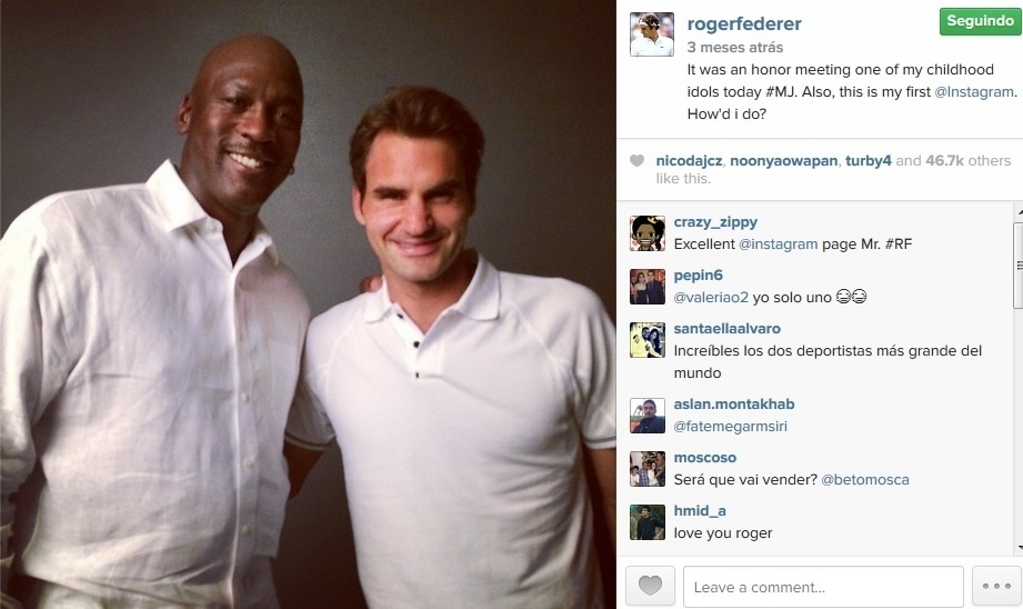 Roger Federer mostra lado fotógrafo no Instagram