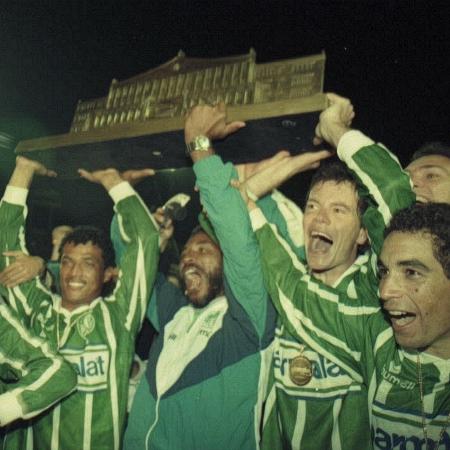 Jogadores do Palmeiras comemoram o título do Campeonato Paulista de 1993 - Marlene Bergamo/Folhapress