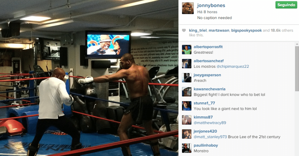 Anderson Silva e Jon Jones fazem treino na academia localizada na sede do UFC