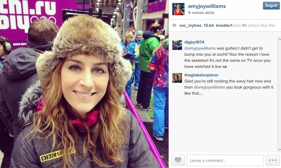 Amy Williams, campeã olímpica de skeleton - Reprodução/Instagram