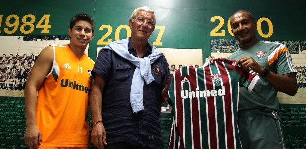 O técnico Marcello Lippi visitou o Fluminense na tarde desta quinta-feira - Nelson Perez/Fluminense FC