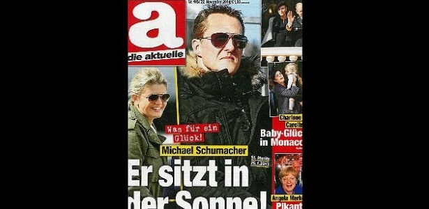 Capa de jornal exibe suposta foto de Schumacher em casa  - Reprodução