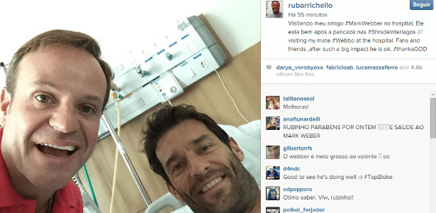 Rubinho Barrichello visita Webber no hospital  - Reprodução/Instagram 