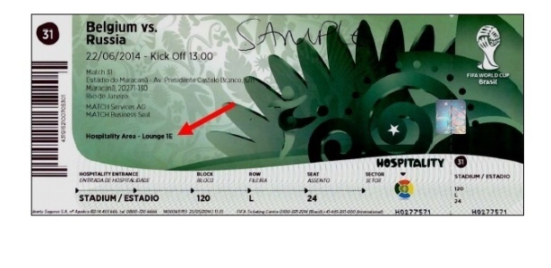 exemplo de ingresso tipo hospitalidade - Reprodução - Reprodução