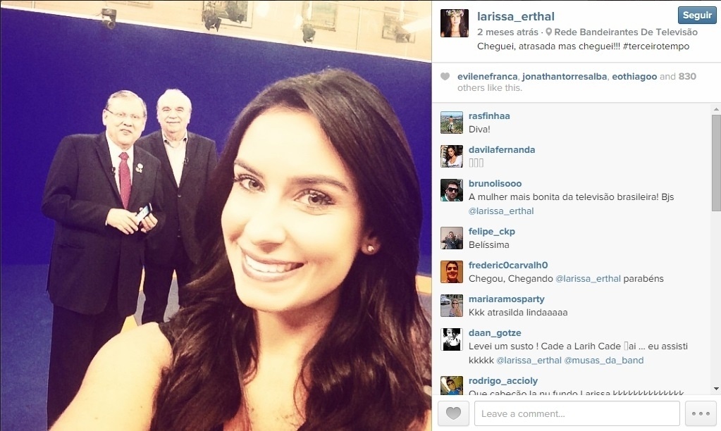 Larissa Erthal é apresentadora do Jogo Aberto Rio e Terceiro Tempo - Reprodução/Instagram