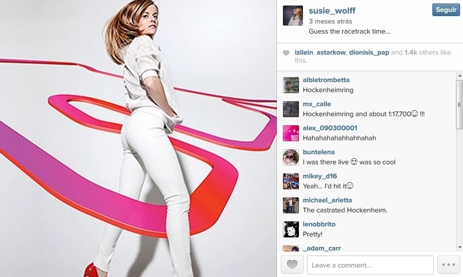 Susie Wolff, piloto de testes da Williams - Reprodução/Instagram