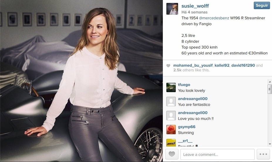Susie Wolff, piloto de testes da Williams - Reprodução/Instagram