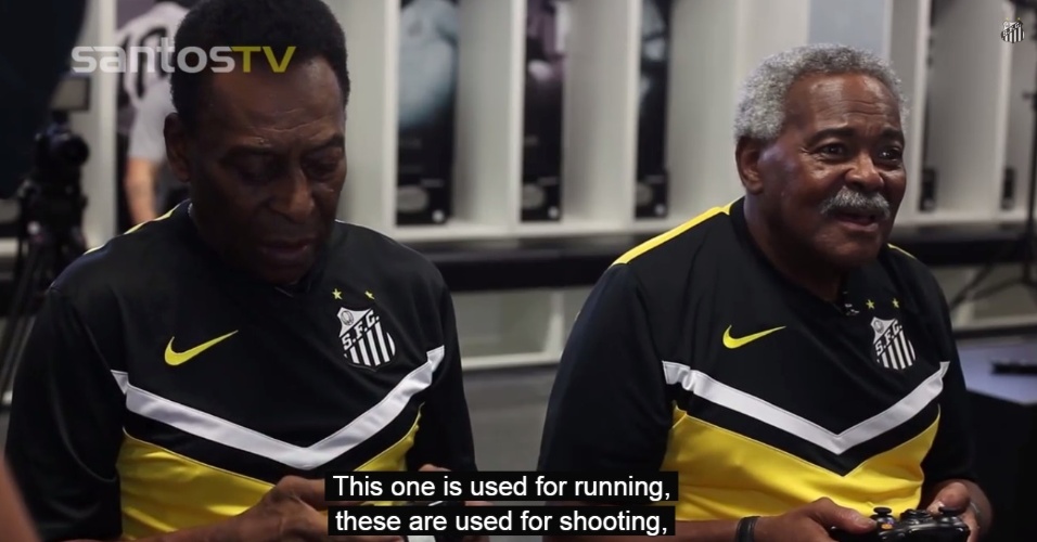 Pelé e Coutinho jogam Fifa em vídeo da TV Santos