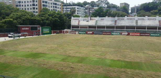  O gramado das Laranjeiras passa por reforma durante as férias do Fluminense - Rodrigo Paradella/UOL