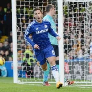 Hazard comemora gol marcado pelo Chelsea contra o Hull City, pelo Campeonato Inglês - EFE/EPA/ANDY RAIN