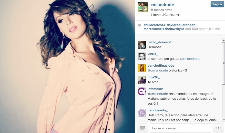 Camila Andrade, ex-Miss Chile e apresentadora - Reprodução/Instagram