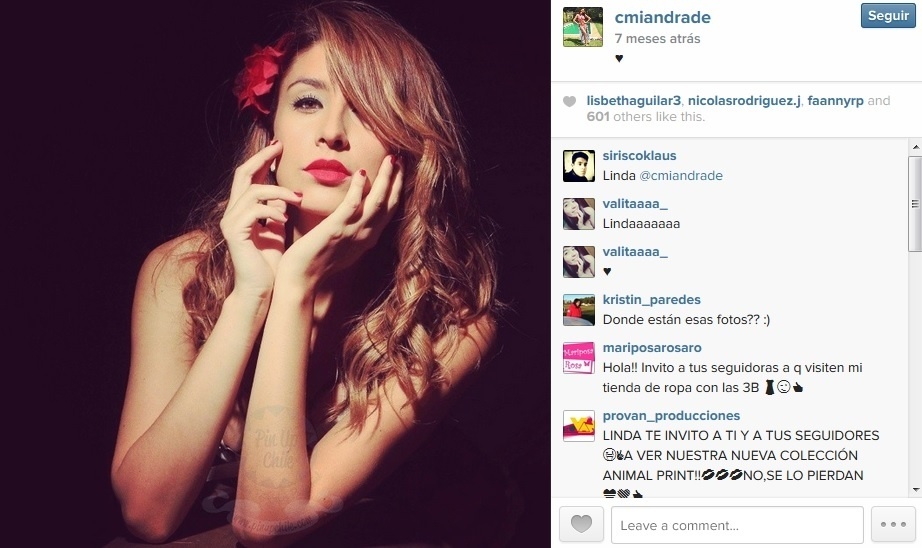 Camila Andrade, ex-Miss Chile e apresentadora - Reprodução/Instagram