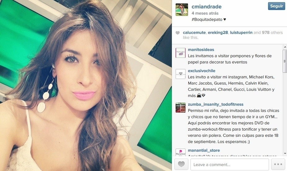 Camila Andrade, ex-Miss Chile e apresentadora - Reprodução/Instagram