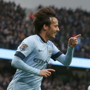 20.dez.2014 - David Silva comemora o segundo gol dele em jogo do Manchester City contra o Crystal Palace pelo Campeonato Inglês - Phil Noble / Reuters