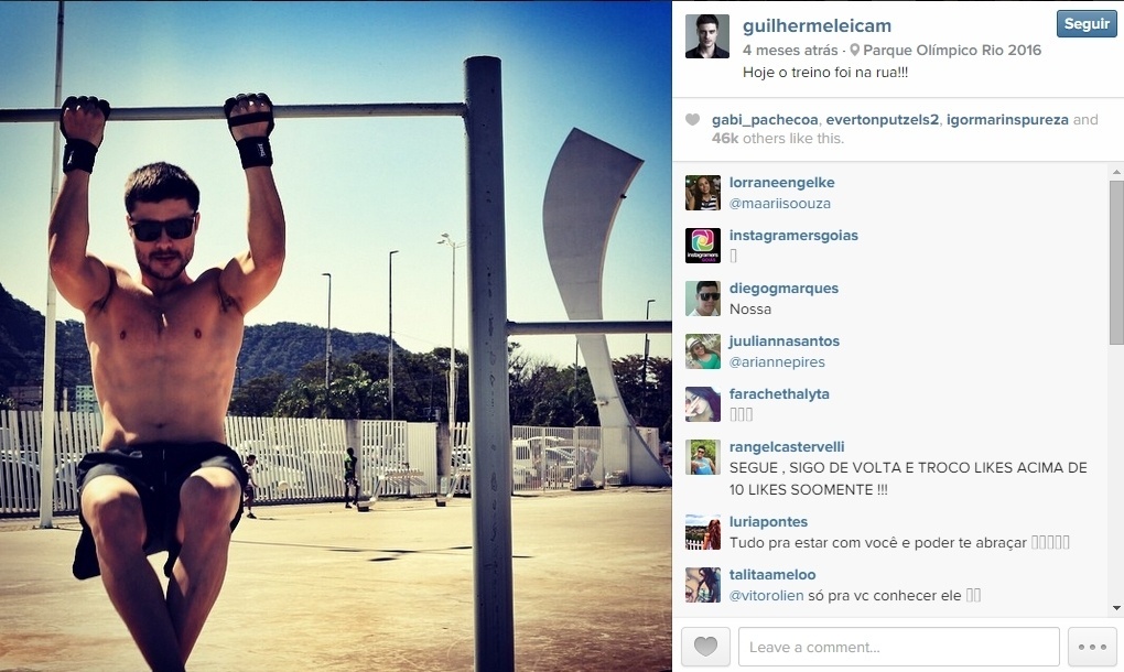 Guilherme Leicam faz preparação física em praia no Rio de Janeiro - Reprodução/Instagram