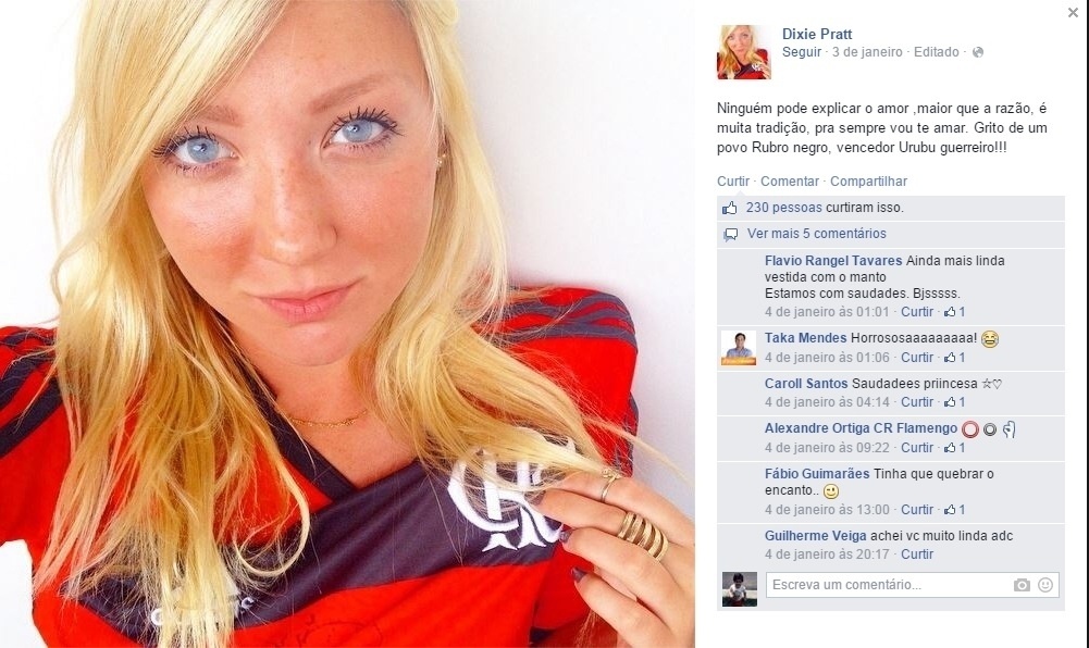 Dixie Pratt é a nova namorada de Romário - Reprodução/Instagram